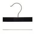 thumbnail image 2 of NAHANCO 12” Kids' Wooden Pant Skirt Hanger, Brushed Chrome Hook and Clips, Low Gloss Black (Pack of 100), 2 of 4