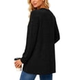 thumbnail image 4 of Womens Cardigan Lightweight Long Sleeve Knit Cardigan Sweaters Fall Casual Open Front Shirts Black,XL, 4 of 9