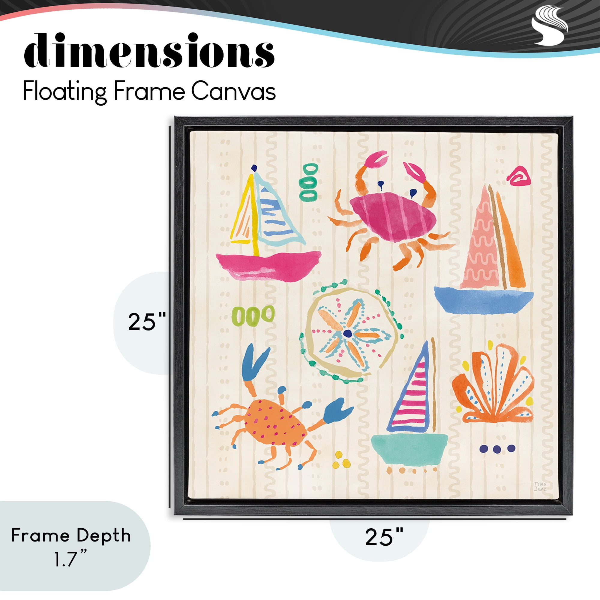Stupell Industries Nautical Fine In The Sunshine Black Framed Floater Canvas Wall Art, design by Dina June