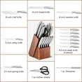 thumbnail image 5 of Resenkos Cutlery Block Set,Knife Set, 14-Piece Kitchen Knife Set Stainless Steel Knife Block Set with Sharpener, 5 of 9