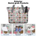 thumbnail image 2 of Tote Bag for Women - Cute Pitbull Terriers Dog and Flower Shoulder Bag - Large Utility Work Duffle Bag with Zipper Handbag for Travel, Work, Sprots, 2 of 5