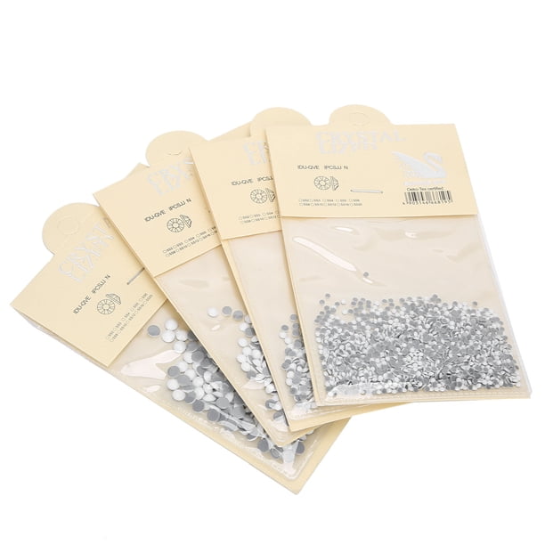 Diamantes de imitación de uñas de cristal con parte posterior plana 4 bolsas Equipo de arte de uñas Durable para expertos en uñas para tiendas de uñas para el hogar para ANGGREK Otros