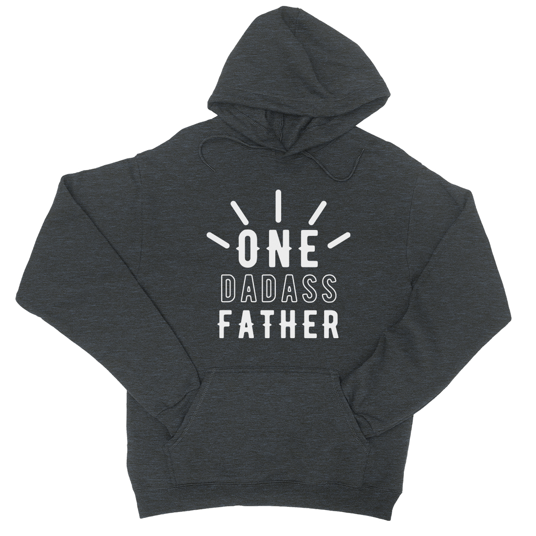 One Dadass Father Unisex Cool Grey Fleece Hoodie Cool Fun Pullover