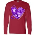thumbnail image 3 of Inktastic Alzheimers Awareness Purple Ribbon Around Heart Long Sleeve T-Shirt, 3 of 5