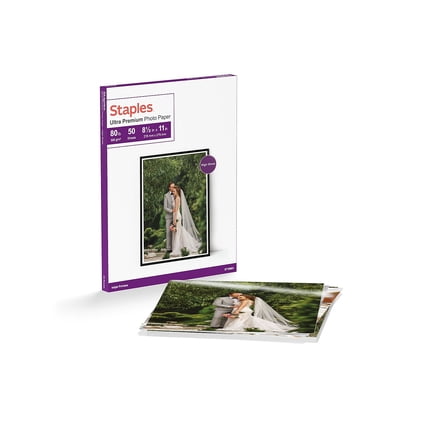 Staples Ultra Premium Glossy Photo Paper 8.5"W x 11"L 50/Pack (19891-CC) ST19891