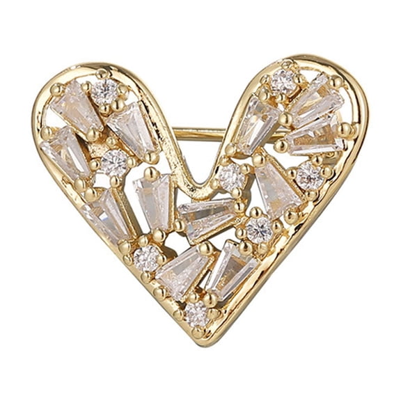 Mightlink Women Brooch Hollow Out Heart Shape Anti-slip Wear-resistant Coat Collar Hat Scarf Decoration Clothes Pin Garment Jewelry