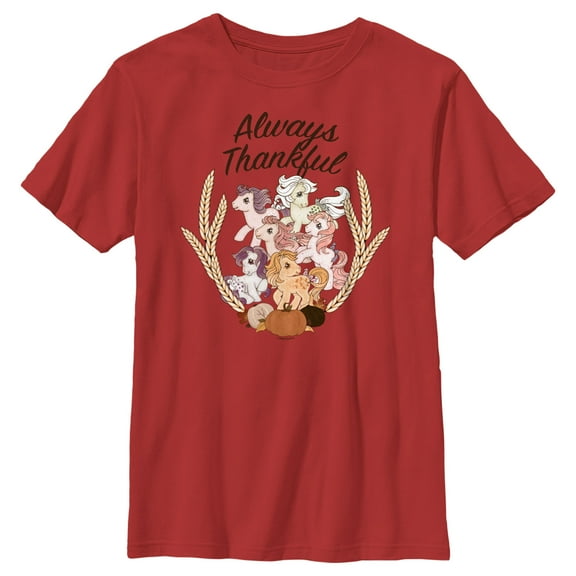 Boy's My Little Pony Always Thankful Graphic Tee Red X Large