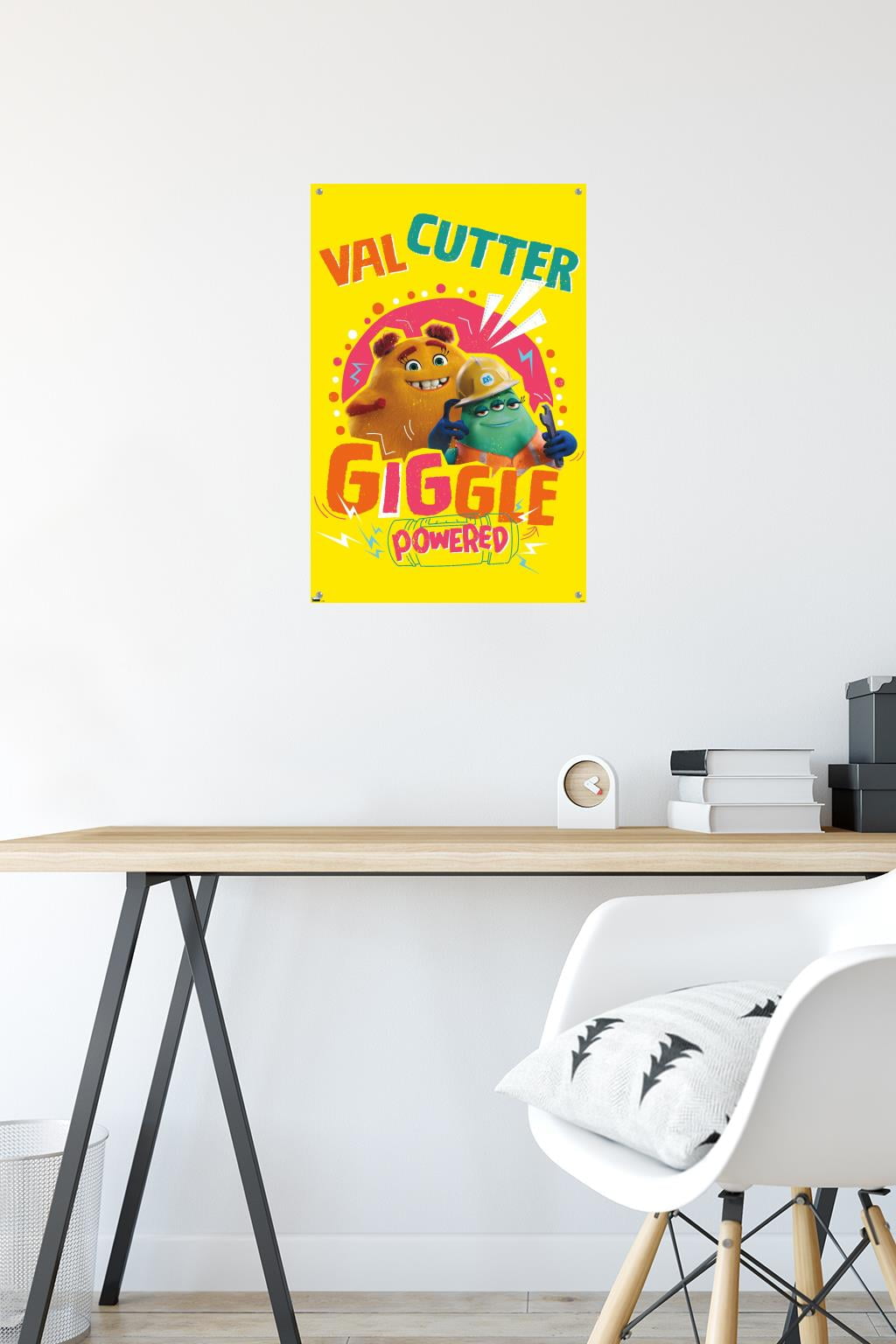 Disney Monsters at Work - Giggle Wall Poster with Pushpins, 14.725" x 22.375"