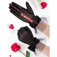 thumbnail image 3 of Dalrosia Women Lace Gloves Party Wedding Gloves Bow Short Glove Evening Elegant Accessories Sun Protection Funeral, 3 of 5