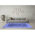 thumbnail image 3 of Ahgly Company Machine Washable Indoor Round Oriental Blue Industrial Area Rugs, 6' Round, 3 of 4