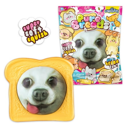 ORB Curiosities Pure Bread Pets Jumbo Squishies - Slow Rising Squishy Dog Face and Bread Slice - Super Soft and Squishy Play and Stress Relief Toys - Fun Kawaii Sensory Fidgets for Kids and Adults