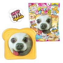 ORB Curiosities Pure Bread Pets Jumbo Squishies - Slow Rising Squishy Dog Face and Bread Slice - Super Soft and Squishy Play and Stress Relief Toys - Fun Kawaii Sensory Fidgets for Kids and Adults