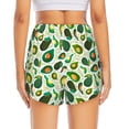 thumbnail image 4 of Uemuo Green Avocado (2) Pattern Women's Athletic Shorts High Waisted Running Shorts with Liner Pockets Gym Elastic Workout Shorts-Medium, 4 of 9