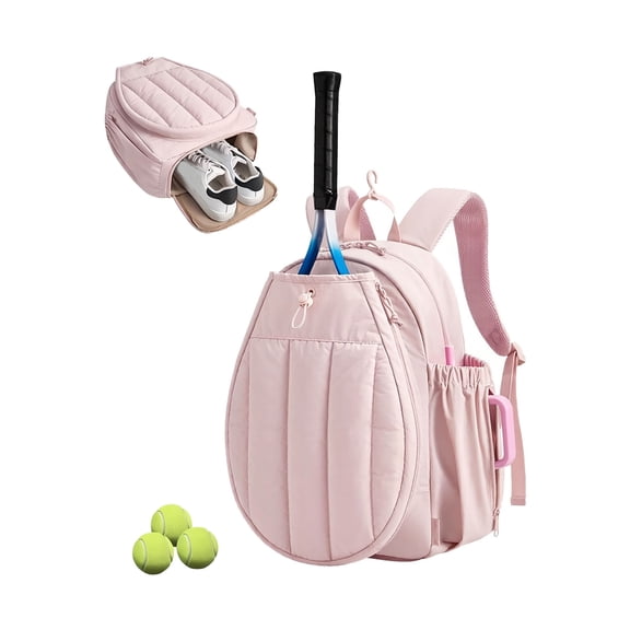 Nnndbs Tennis Backpack Bag for 2 Rackets, Sports Racket Backpack with Shoe Compartment for Tennis, Badminton & Pickleball