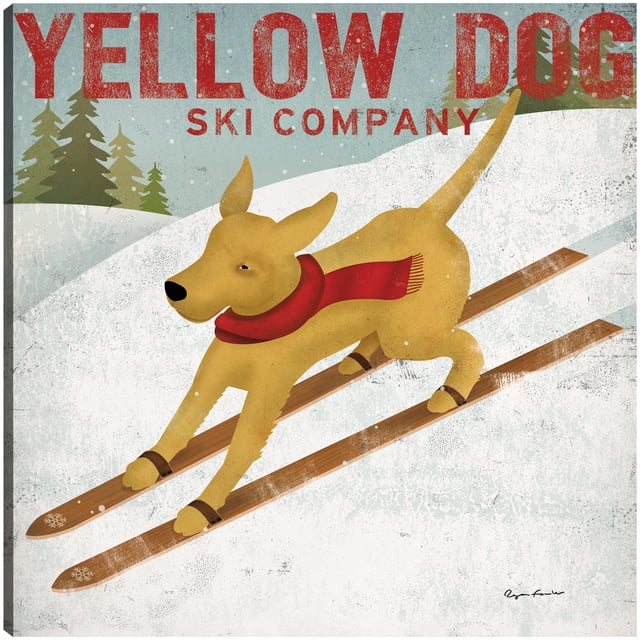 Cuadro Decorativo - Perro Amarillo Ski Co