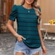 thumbnail image 1 of Karight Womens Short Sleeve Tops Dressy Casual Summer Shirts Puff Sleeve Classic Polka Dot Blouse Trendy Tunic Floral Tees, 1 of 5
