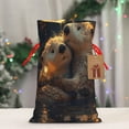 thumbnail image 4 of Fuzoiu Adorable Otter Pair Hug Print Christmas Gift Bag,Burlap Gift Bag with Drawstring Closure & Hang Tag,Perfect for Holidays, Birthdays, and Special Occasions-Small, 4 of 7