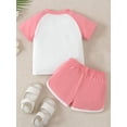 thumbnail image 4 of Baby Girl 2Pcs Summer Outfits Short Sleeve Butterfly Letter Print T-Shirt + Shorts Set Infant Clothes, 4 of 10