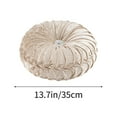 thumbnail image 6 of Clearance! Round Throw Pillow Velvet Home Decoration Pleated Round Pillow Cushion for Couch Chair Bed Car 13.7x13.7inches Beige, 6 of 6