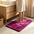 thumbnail image 6 of Soft Plush Shaggy Bath Mat Red 15.7x23.6 in Non Slip Absorbent Quick Dry Microfiber Bathroom Rug Machine Washable Floor Carpet, 6 of 7