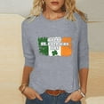 thumbnail image 2 of BLVB St Patricks Day Tops for Women 3/4 Sleeve Crewneck Shamrock Shirts Casual Trendy Festival Holiday Tunic Tee Tops, 2 of 5