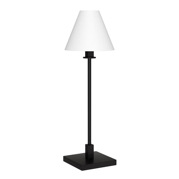 Evelyn&Zoe Clement 28" Modern Metal Table Lamp with White Cone Fabric Shade