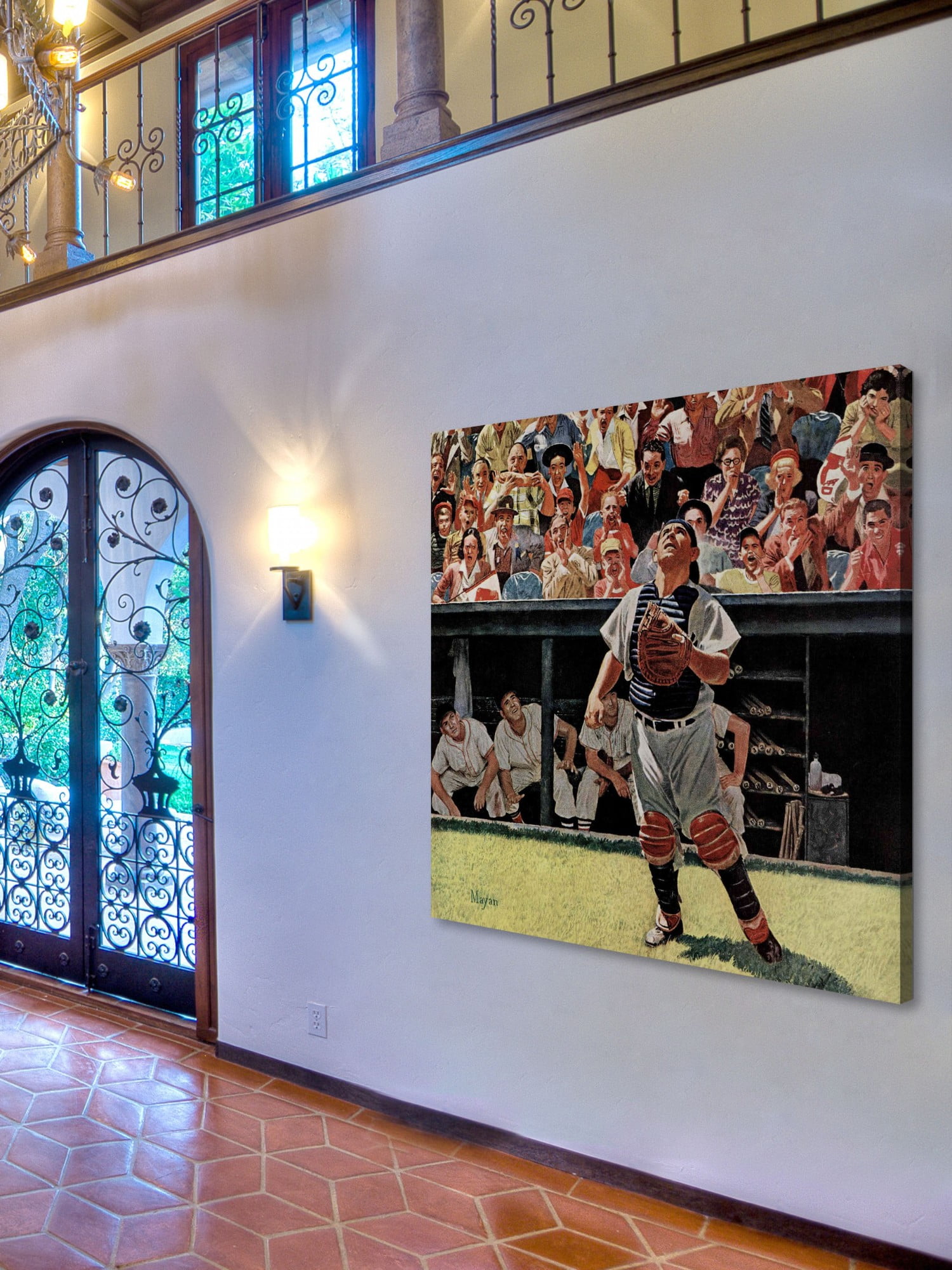 Marmont Hill Yogi Berra by Earl Mayan Painting Print on Wrapped Canvas
