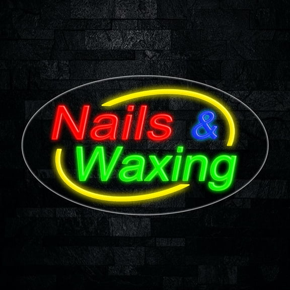Nails & Waxing LED Neon Sign 28"L x 16"H #34018