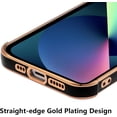 thumbnail image 2 of Case for iPhone 13 6.1" Luxury Plating Edge Case Cover Slim Lightweight Glossy Bling Phone Case Soft TPU Shockproof Bumper Case Electroplated Case,Black, 2 of 6