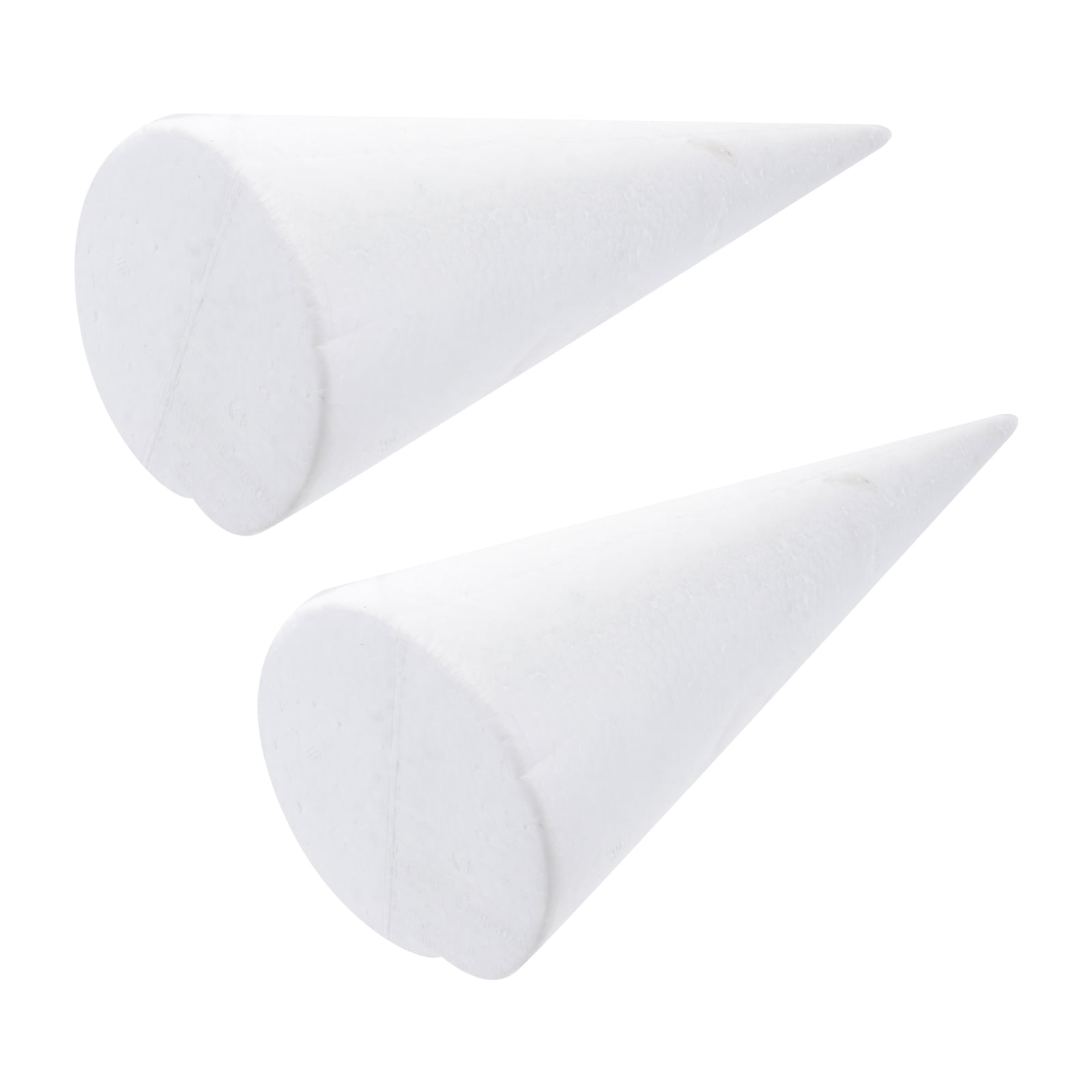 96 Wholesale 2 Piece Craft Foam Cone White Styrofoam 5.6x3.5 Inches - at 