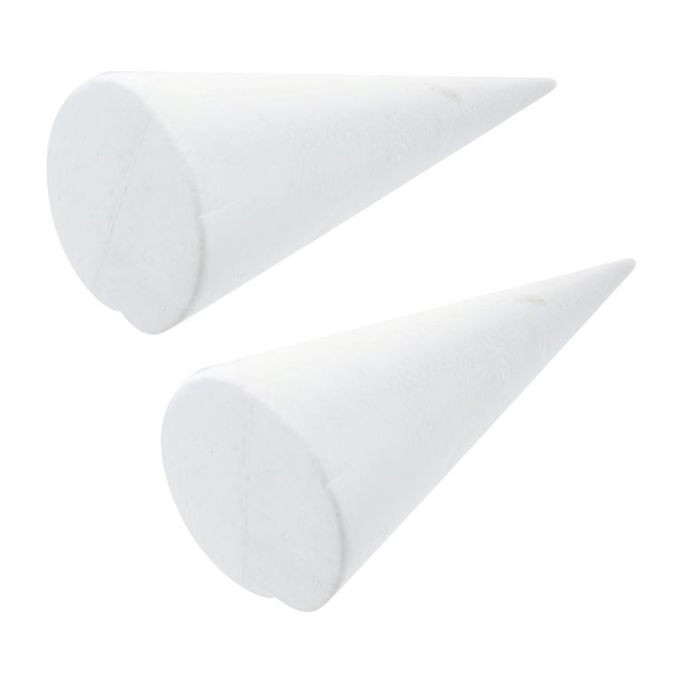 Didiseaon 18pcs White Foam Cone DIY Decorations Party Decorations DIY Toys  Kids Toys Christmas Tree Ornaments Painting Cones Toys Craft White Cones
