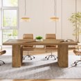 thumbnail image 1 of Tribesigns 63-inch Conference Table for 4-6, Large Rectangular Meeting Table Business Workstation for Office Conference Room, Brown, 1 of 8