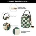 thumbnail image 4 of FORMRS Crossbody Bag for Women Quilted Travel Shoulder Cell Phone Purse with Chain Strap Handbag, Green and White Plaid Pattern, 4 of 7
