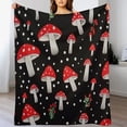 thumbnail image 3 of HENGT  Cute Mushrooms Plush Throw Blanket Red Mushrooms Sherpa Blanket Natural Wild Fungus Throw Blanket Botanical Fuzzy Blanket for Kids Boys Girls, 3 of 6