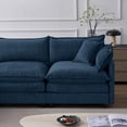 thumbnail image 2 of EHANCIS 105" Modular Sectional Sofa, 3 Seater Chenille L Shape Couch with Ottoman, Blue, 2 of 10