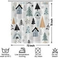 thumbnail image 6 of Christmas Decor Shower Curtain for Bathroom 84x72inches Christmas Trees Shower Curtain Set with Hooks Light Blue Black Cartoon X-mas Trees Cottage Waterproof Fabric Shower Curtain, 6 of 6