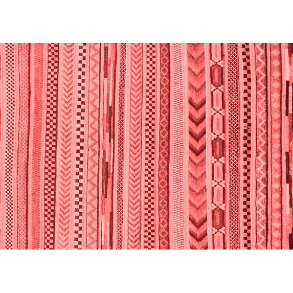 Ahgly Company Machine Washable Indoor Rectangle Abstract Red Modern Area Rugs, 4' x 6'