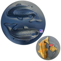 AUTUMN Fish Koi Garden Decor Mold, Concrete Cement Mold, Fish for Garden Figure, DIY Outdoor Decor, Koi Statue for Garden. One Mold - 2 Fish