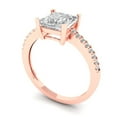 thumbnail image 2 of Solitaire with Accents Engagement Ring for Women - 1.62ct White Sapphire in 14K Rose Gold Promise Ring, 2 of 6