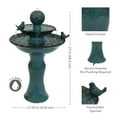 thumbnail image 4 of Sunnydaze Resting Birds Contemporary Blue Ceramic 2-Tiered Outdoor Water Fountain, 4 of 18