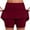 Wine, variant on Womens Pants Solid Color Mid-waist Skirt Pants Sports Casual Shorts Bottoming Skirt Skorts