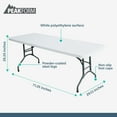 thumbnail image 3 of Peakform Compact Folding Banquet Table for Indoor or Outdoor Use, 6 Foot, White, 3 of 10