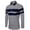 A-Grey208, variant on Bibifish Mens Polo Shirts Thick Black White Horizontal Striped Block Shirts Mens Fall Winter Weekend Casual Tops