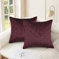 thumbnail image 2 of REGALWOVEN Pack of 2 Velvet Solid Decorative Throw Pillow Covers Scallop Texture Modern Pillowcases for Sofa Bedroom Couch Car Brick Red 16" x 16", 2 of 6