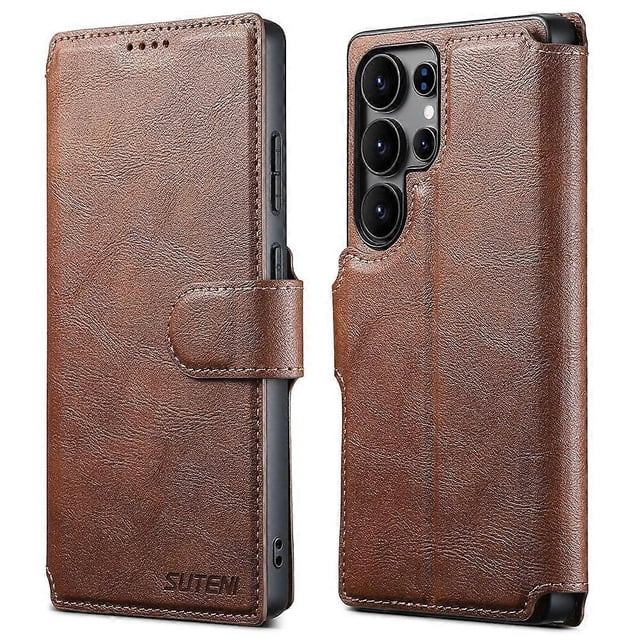 SUTENI Q-05 For Samsung Galaxy S22 Ultra 5G Wallet Case 2 in 1 Detachable Leather Flip Phone Cover w