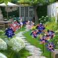 thumbnail image 3 of BJBSJSZ 10 Pack Reflective Pinwheels Patriotic Decorations, Flag on Stick Wind Spinner with Stake for Independence Day, Memorial Day July of 4th Party Supplies, Scare Birds Repellent Devices, 3 of 8