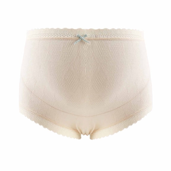 Fengqque Maternity Bottom Panty Fits Tummy Pregnant Prenatal Bowknot Oversized Shorts With High Waist Lace Abdominal Support Pes