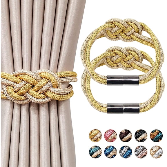 LQCrafK Magnetic Curtain Tiebacks Modern Simple Style Decorative Braided Rope 2 Count