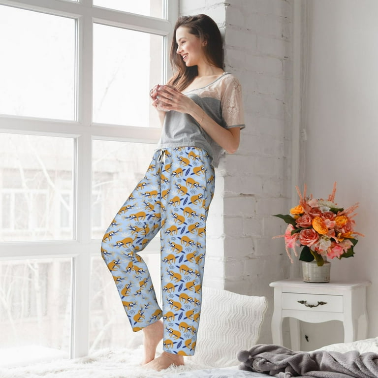 Haiem Cute Sloth Women s Pajama Pants Ultra Lightweight Pjs Bottoms Sleepwear Bottom Pants With Pocket Drawstring Large Walmart