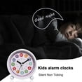 thumbnail image 3 of Alarm Clock, Kids Alarm Clock Digital Tick-free, Silent Learning Alarm Clock Learning Watch Kids Watch Analog Alarm Clock for Boys and Girls-pink, 3 of 7